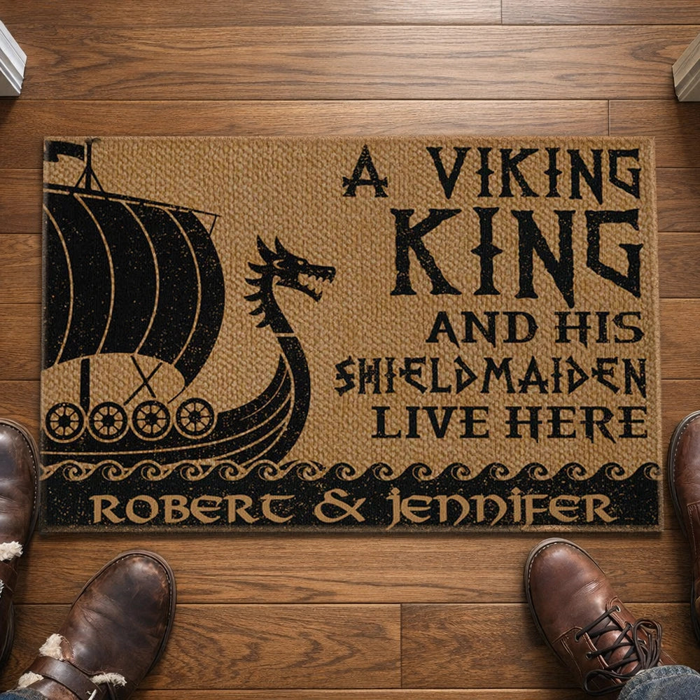 Personalized Viking Welcome Mat for Couples - Home Decor Gift Doormat MagicInPrints