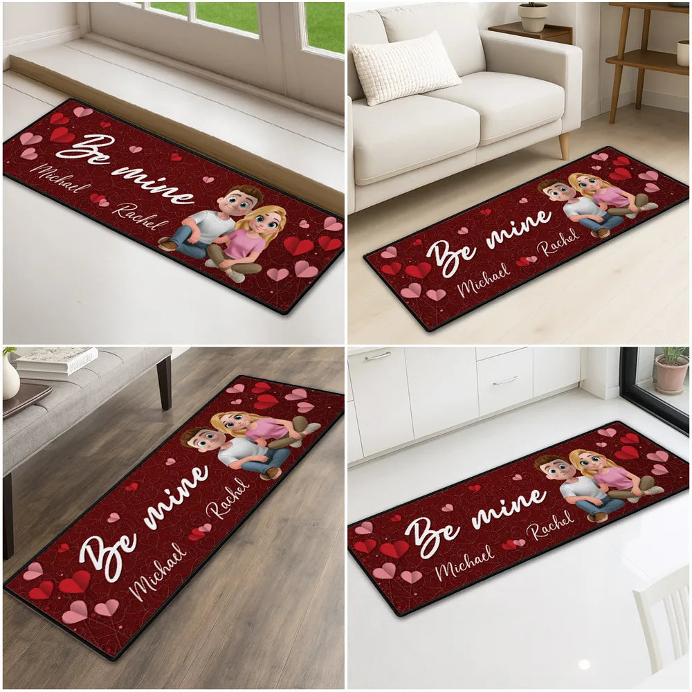 Personalized Couple Cartoon Doormat for Valentine's Day - Romantic Home Decor Doormat MagicInPrints