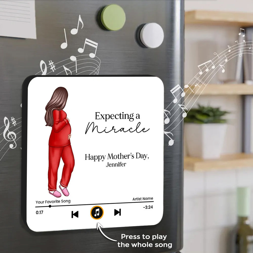 Personalized Mother's Day Music Plaque for Expecting Moms - Custom Song Gift Fridge Magnet MagicInPrints