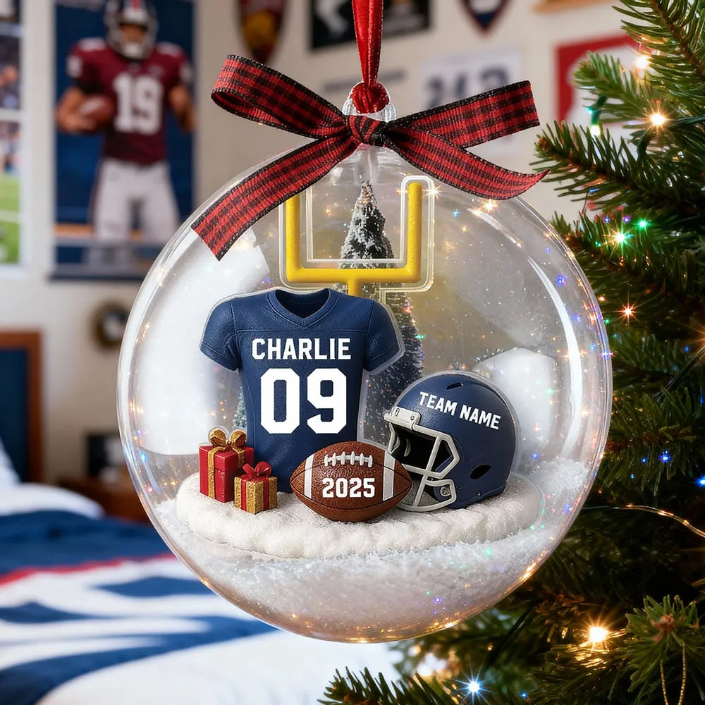 Personalized Football Christmas Ornament for Fans - Custom Name & Year Ornament MagicInPrints