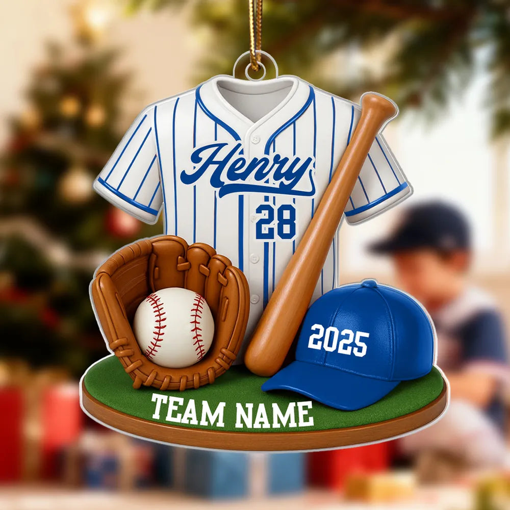 Personalized Baseball Ornament for Fans - Custom Team and Name Ornament MagicInPrints
