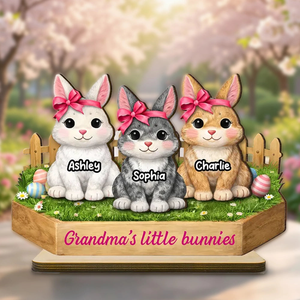 Personalized Bunny Figurine for Grandma - Easter Gift Plaque MagicInPrints