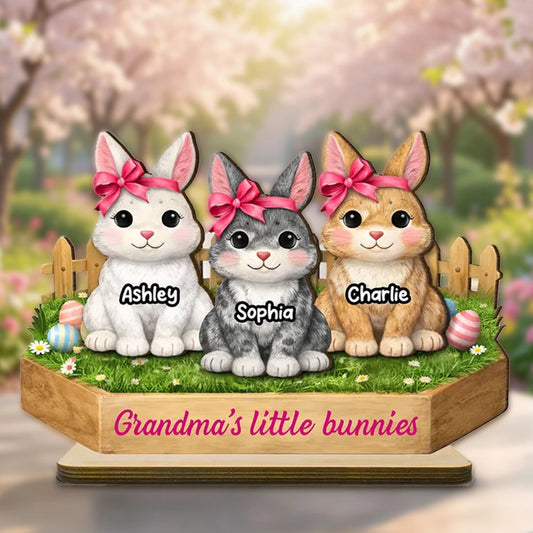Personalized Bunny Figurine for Grandma - Easter Gift Plaque MagicInPrints