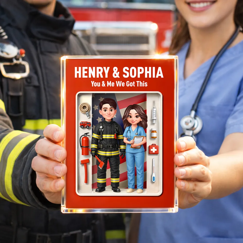 Personalized Hero Figurine Set for Firefighters and Nurses - Appreciation Gift Plaque MagicInPrints