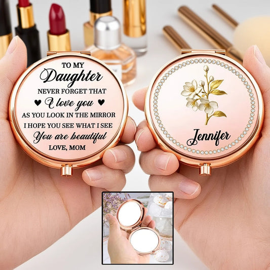Personalized Compact Mirror for Daughter - Sentimental Gift from Mom Beauty Tools MagicInPrints
