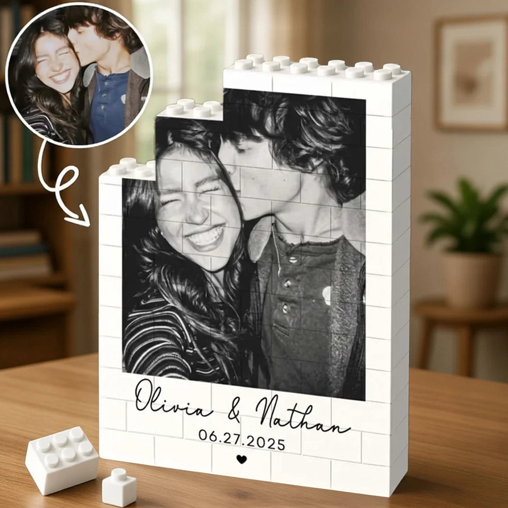 Custom Photo Brick Art for Couples - Personalized Gift for Anniversaries Plaque MagicInPrints