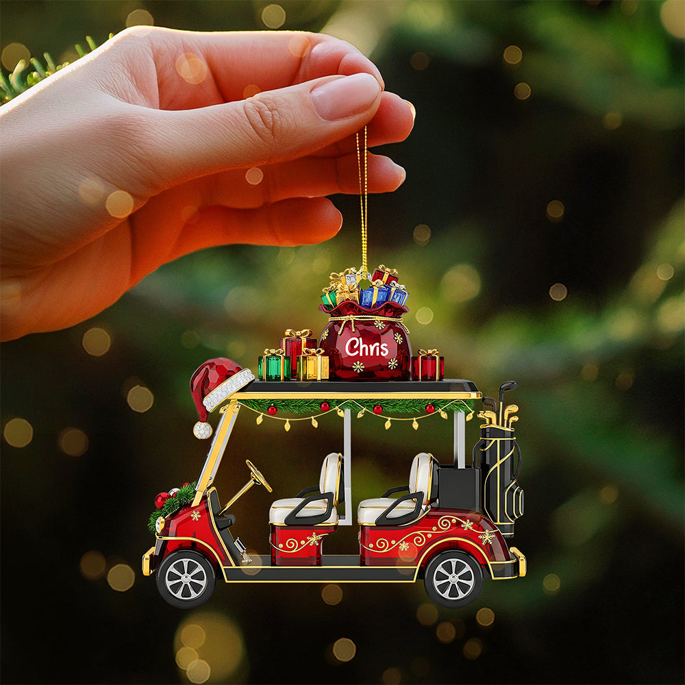 Golf Cart Ornament - A Personalized Gift for Golf Lovers Ornament PopCulturePrints