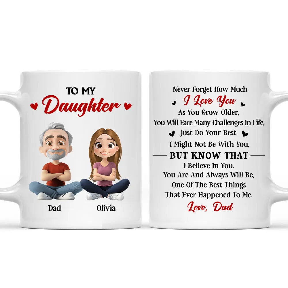 Personalized Father's Day Mug for Daughter - Heartfelt Message Gift Cup MagicInPrints