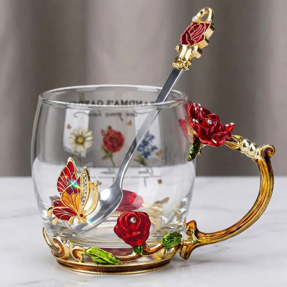 Personalized Grandma's Garden Glass Mug with Floral Design - Perfect Gift for Grandmother Cup MagicInPrints