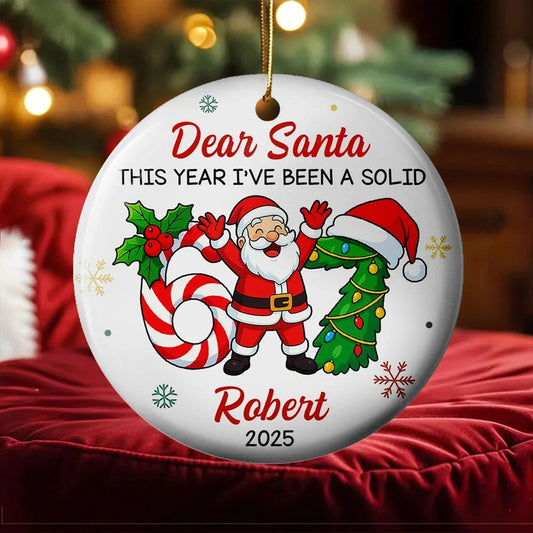 Personalized Christmas Ornament for Kids - Funny Santa Design - Holiday Decoration Ornament MagicInPrints