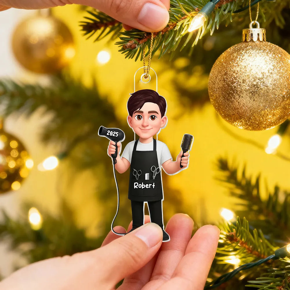 Personalized Hair Stylist Christmas Ornaments for Professionals - 2025 Holiday Gift Ornament MagicInPrints