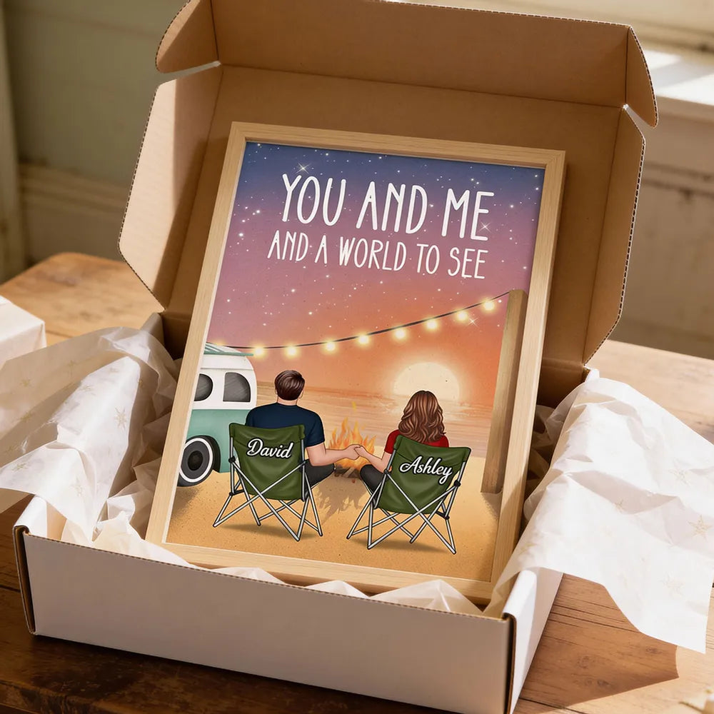 Personalized Couple Camping Poster for Romantic Travelers - Anniversary Gift Poster or Canvas MagicInPrints