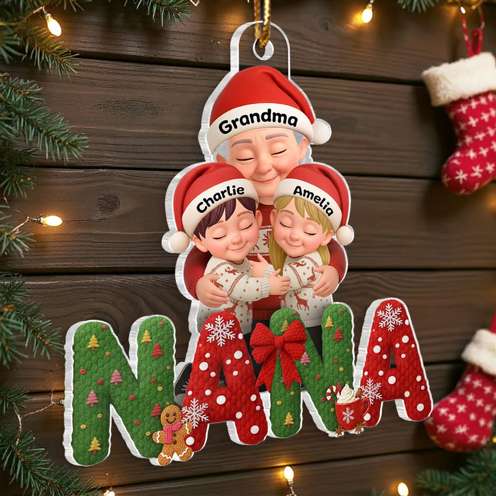 Personalized Christmas Ornament for Grandma with Kids - Holiday Keepsake Ornament MagicInPrints