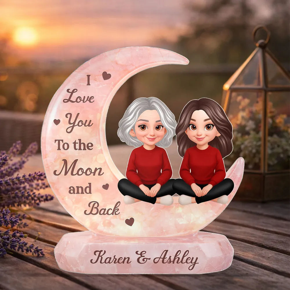 Personalized Moon-Shaped Acrylic Plaque for Couples - Sentimental Gift Plaque MagicInPrints
