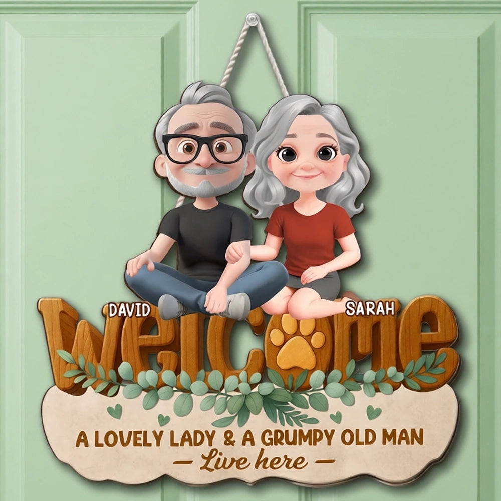 Personalized Couple Welcome Sign for Home - Funny Gift for Grandparents Sign MagicInPrints