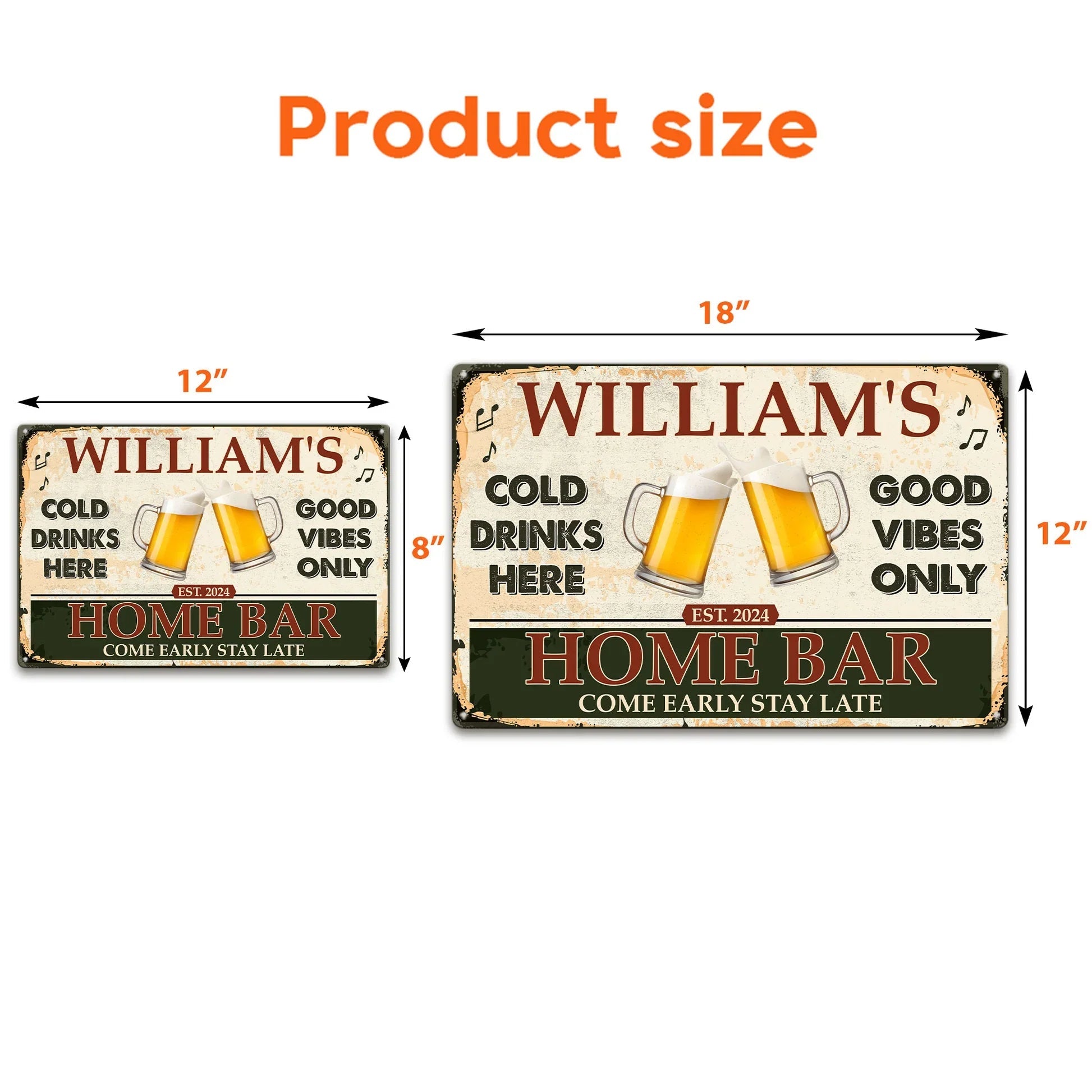 Personalized Home Bar Sign for Beer Lovers - Man Cave Decor Sign MagicInPrints