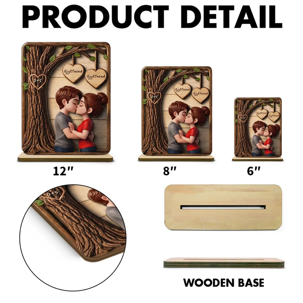 Personalized Wooden Couple Plaque for Lovers - Romantic Gift Plaque MagicInPrints