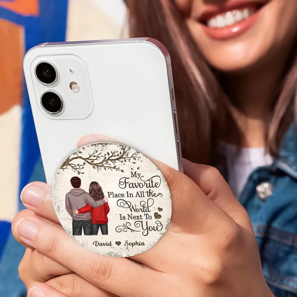 Custom Couple Phone Grip - Personalized Romantic Gift for Partners Cell Phone Accessories MagicInPrints