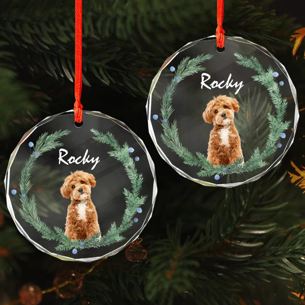 Personalized Dog Photo Christmas Ornament for Pet Lovers - Holiday Decoration Ornament MagicInPrints