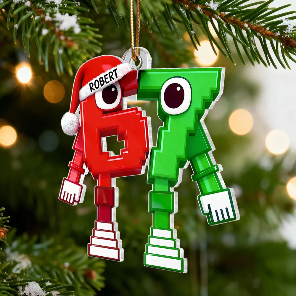 Personalized Cartoon Number Ornament for Kids - Fun Holiday Decoration Ornament MagicInPrints