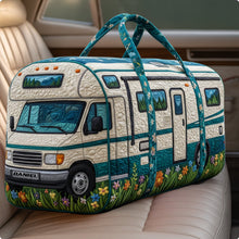 Load image into Gallery viewer, “Adventure Awaits!” - Camper Van Travel Bag, Personalized Duffle for Campers &amp; Travel Enthusiasts Quilted Duffle Bag MagicInPrints
