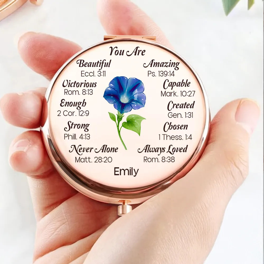 Personalized Compact Mirror for Women - Inspirational Bible Verses Gift Beauty Tools MagicInPrints