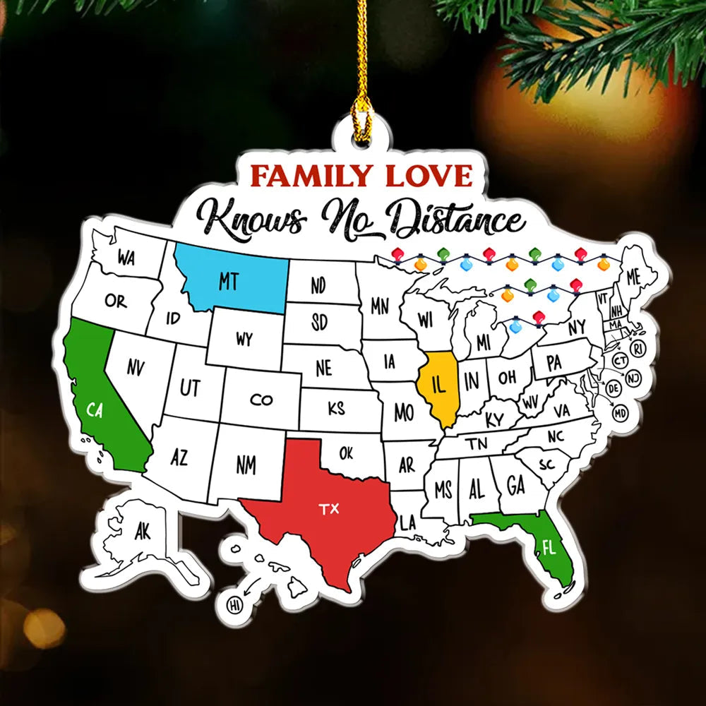 Custom Family Map Ornament for Christmas - Personalized Gift for Loved Ones Ornament MagicInPrints