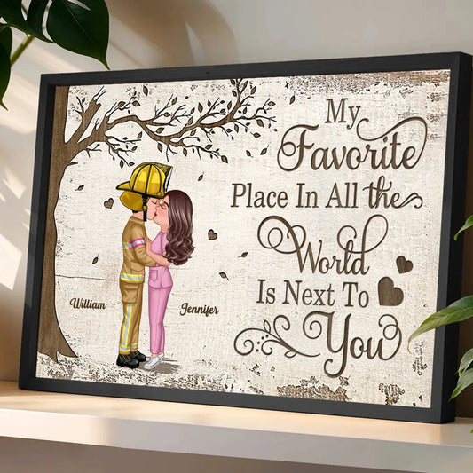 Personalized Couple Wall Art for Firefighter and Partner - Romantic Home Decor Gift Poster or Canvas MagicInPrints