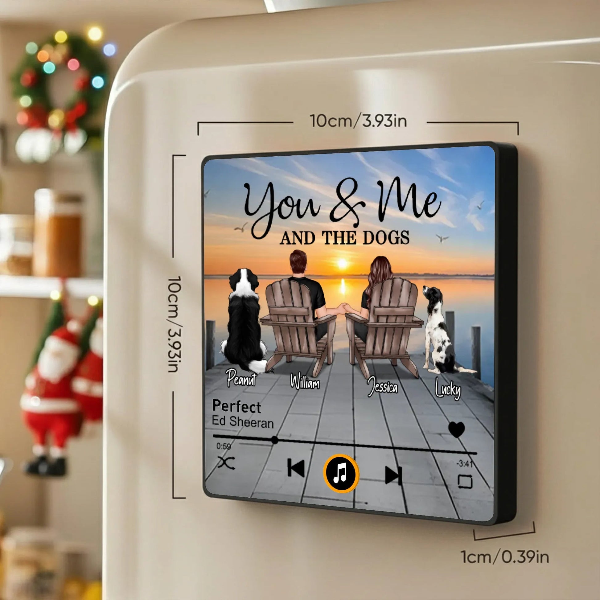 Personalized Music Plaque for Couples and Dogs - Romantic Gift Fridge Magnet MagicInPrints