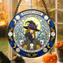 Load image into Gallery viewer, Blessings from the Witch House - Personalized Stained Glass Suncatcher for Witch Lovers Ornament MagicInPrints
