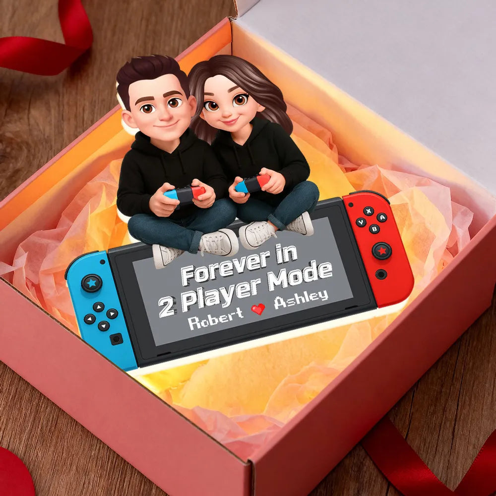 Custom Couple Gaming Figurine - Personalized Gamer Gift for Partners Plaque MagicInPrints