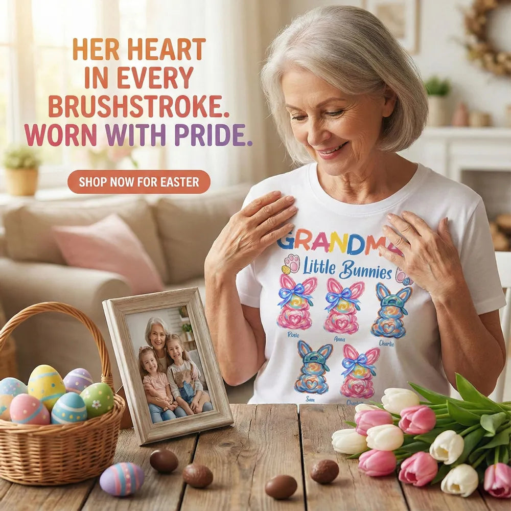 Personalized Grandma's Little Bunnies T-Shirt for Easter - Family Gift Cloth MagicInPrints
