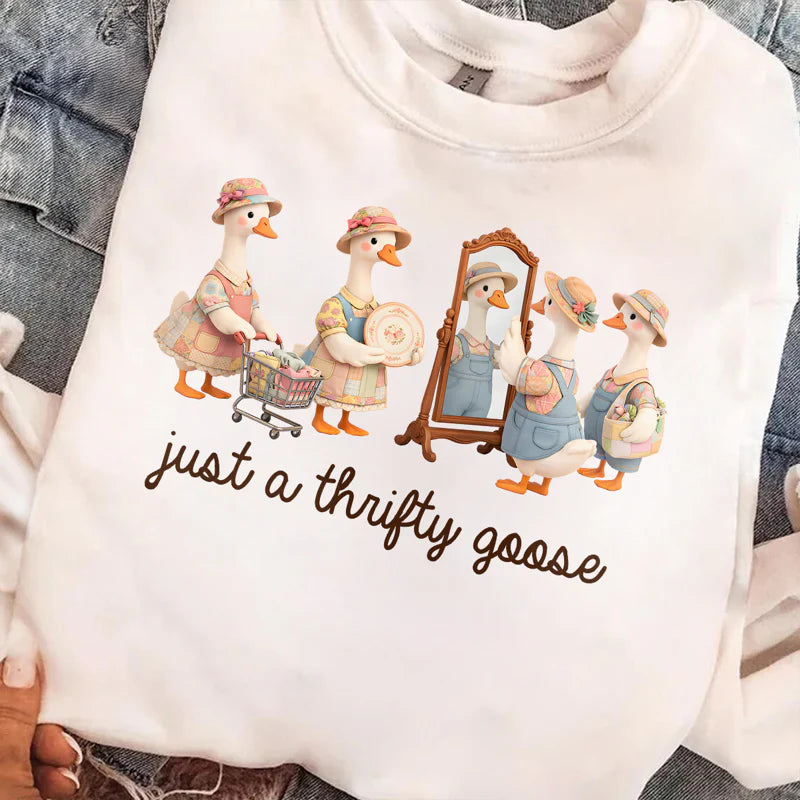 Funny Goose Sweatshirt for Women - Vintage Thrifty Style Cloth MagicInPrints