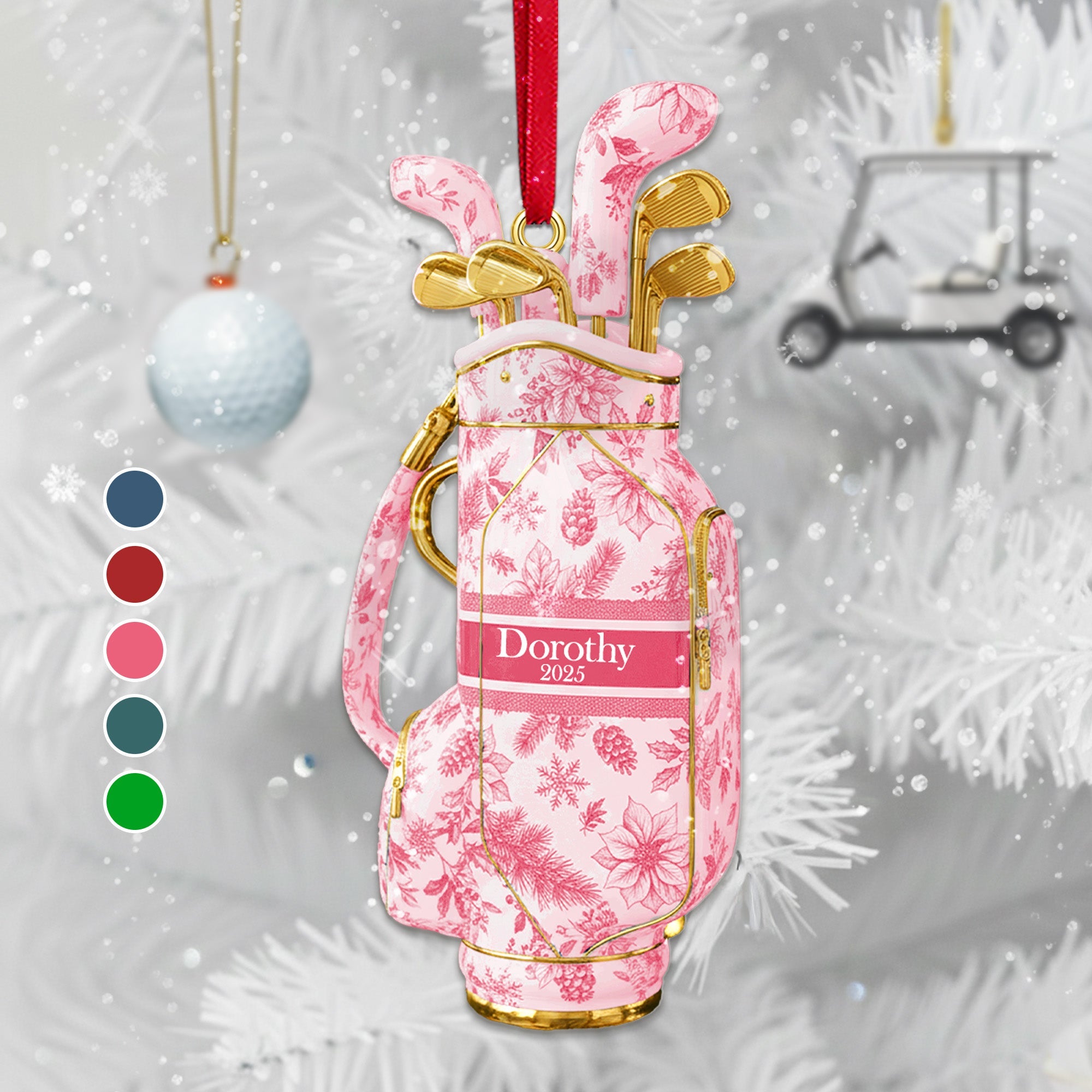 "A Custom Gift for Golf Lovers - Golf Bag Acrylic Ornament - Personalizable Delight for All Occasions" Ornament MagicInPrints