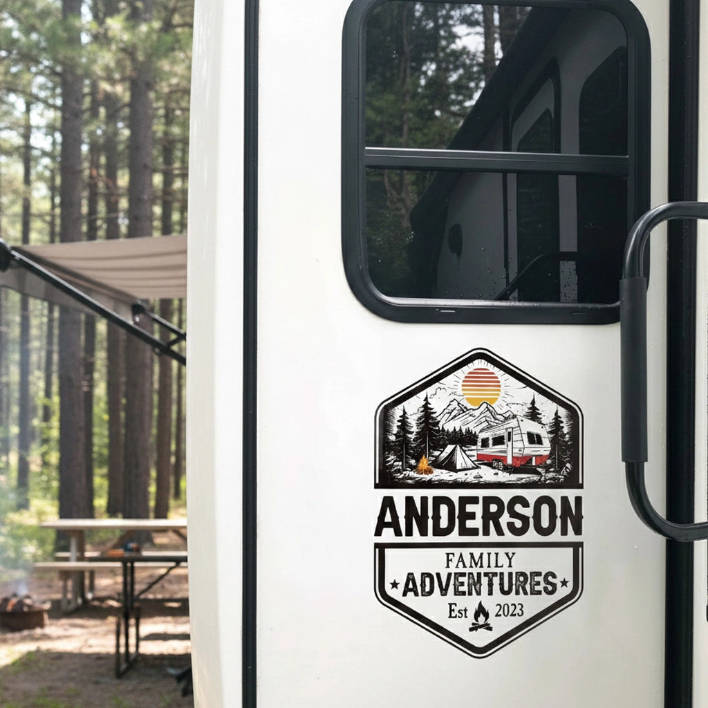 Custom Family Adventure RV Decal for Outdoor Enthusiasts - Personalized Camping Decor Sticker MagicInPrints