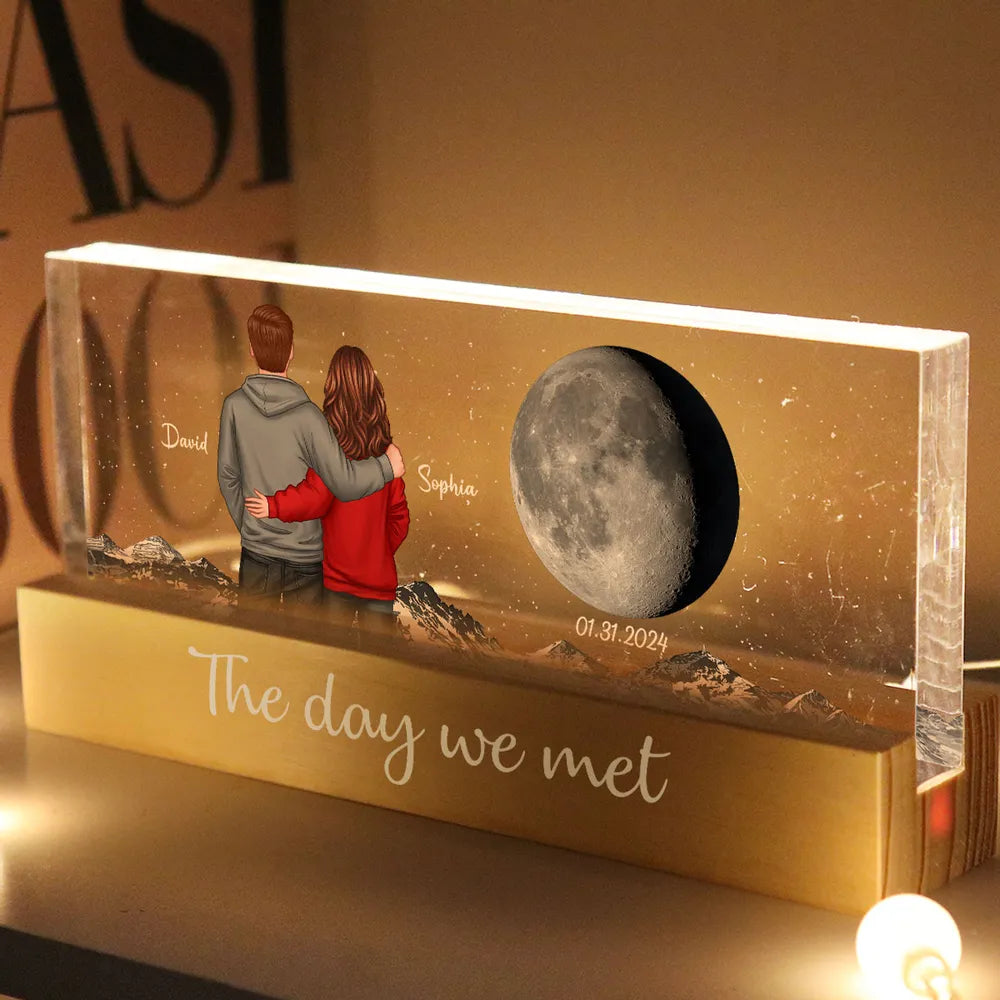 Personalized Moon Lamp Couples Gift with Custom Names - Anniversary Keepsake Plaque MagicInPrints