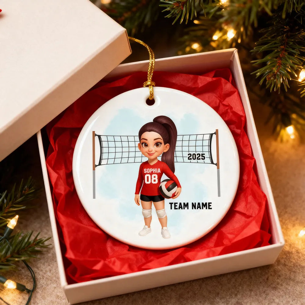 Personalized Volleyball Player Christmas Ornament for Kids - Team Spirit Gift Ornament MagicInPrints