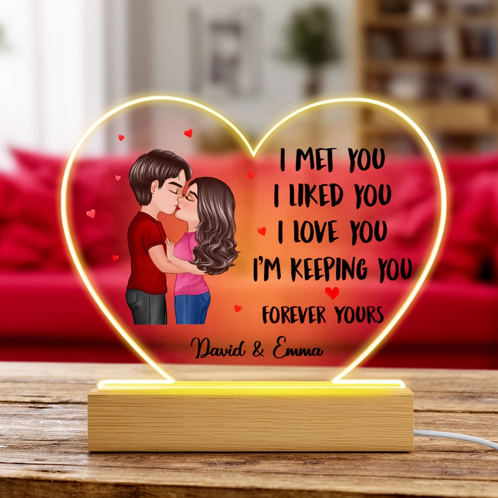 Personalized Heart-Shaped LED Lamp for Couples - Romantic Gift Plaque MagicInPrints