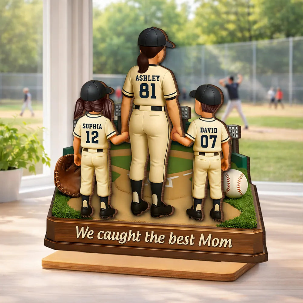Personalized Baseball Family Figurine for Mom - Mother's Day Gift Plaque MagicInPrints