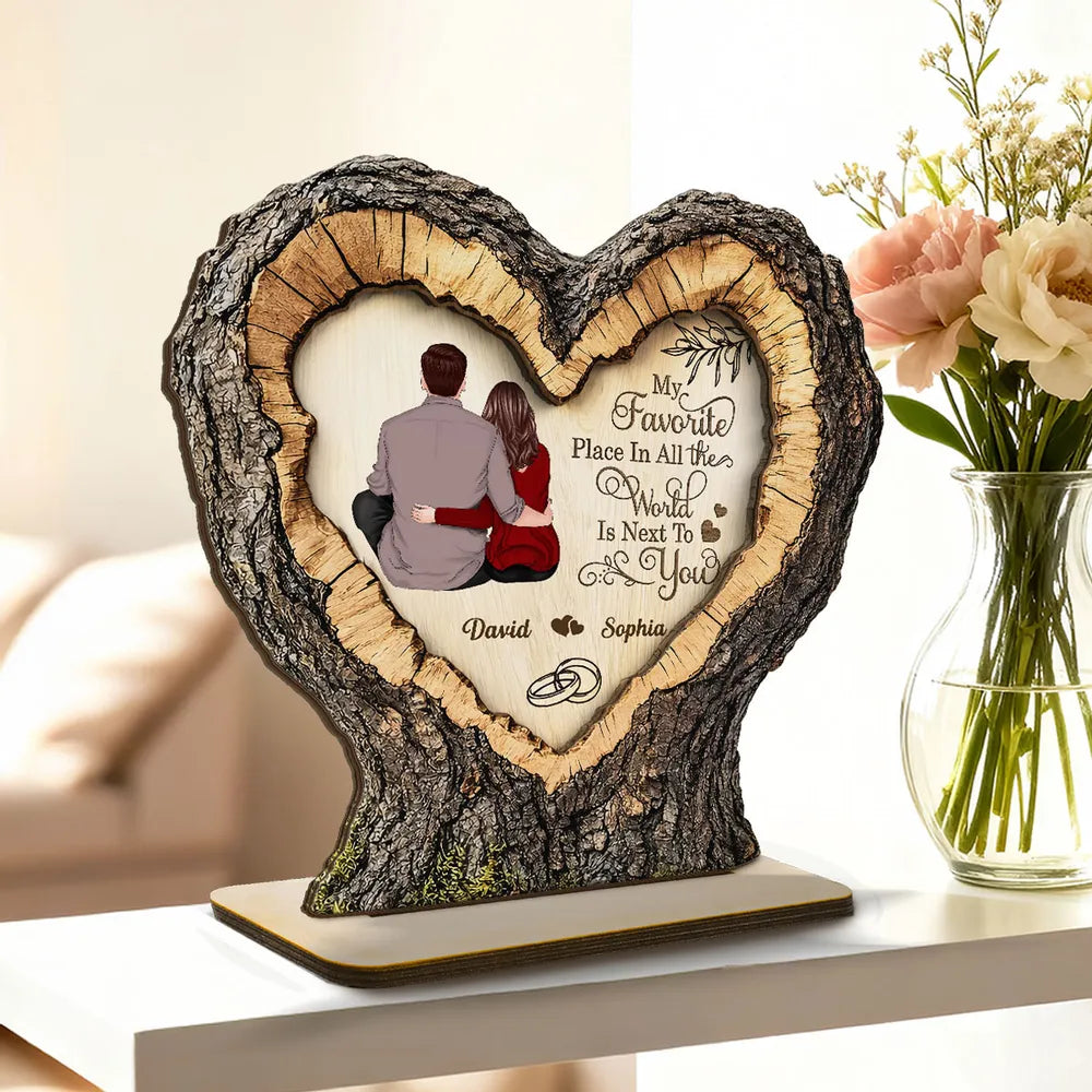 Personalized Heart-Shaped Wooden Plaque for Couples - Romantic Home Decor Gift Plaque MagicInPrints