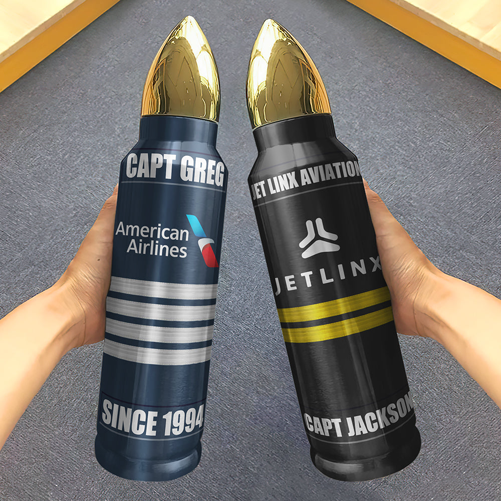 Personalized Pilot Tumbler - Custom Airline Logo & Rank Tumbler Cup PopCulturePrints