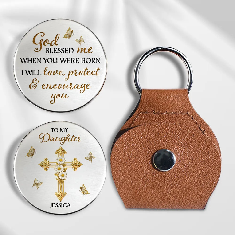 Personalized Keychain for Daughter with Engraved Message - Sentimental Gift Keychain MagicInPrints