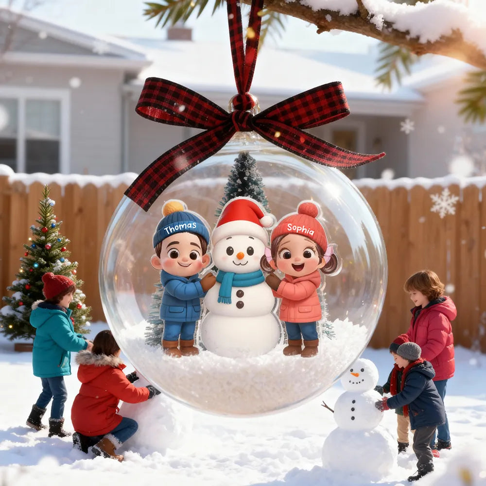 Personalized Christmas Ornament for Kids with Snowman - Holiday Decoration Ornament MagicInPrints