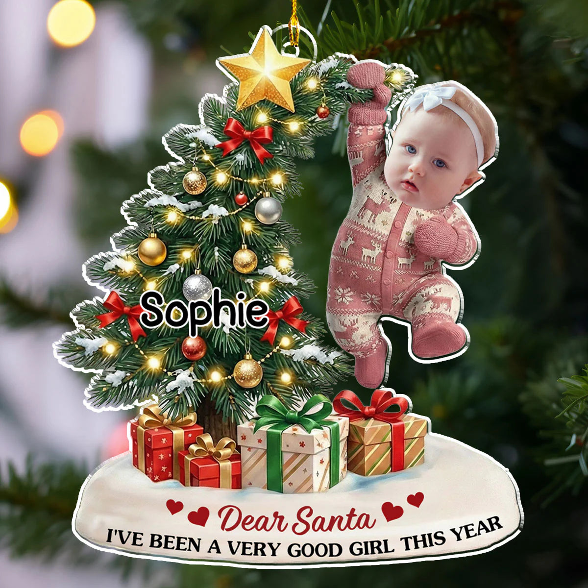 Personalized Baby Photo Christmas Ornament for Kids - Holiday Keepsake Gift Ornament MagicInPrints