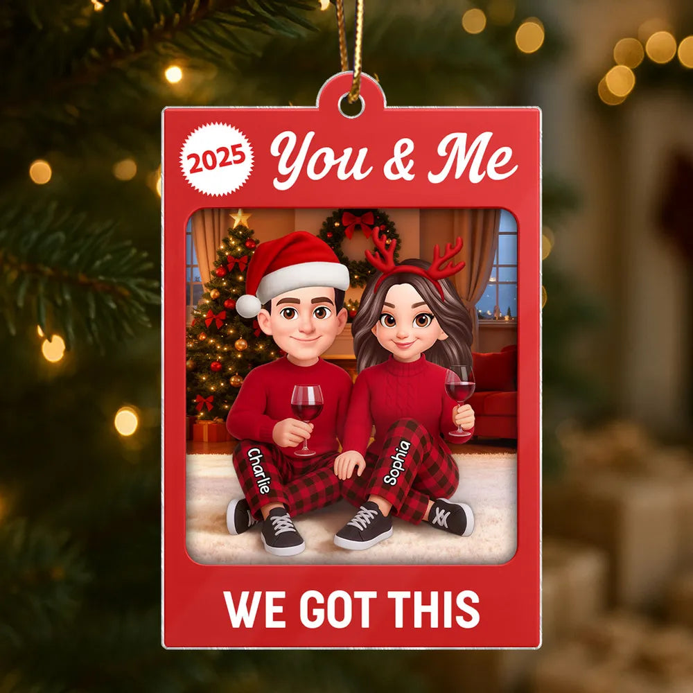 Personalized Couples Christmas Ornament 2025 - Holiday Decor Gift Ornament MagicInPrints