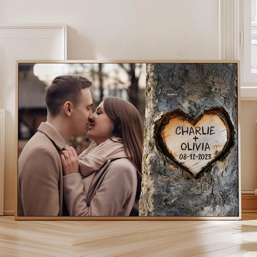 Personalized Couple Photo Canvas Print for Anniversary - Romantic Gift Poster or Canvas MagicInPrints