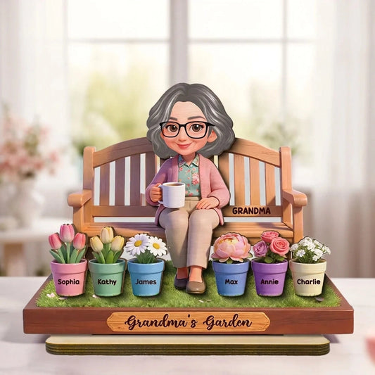Personalized Grandma's Garden Figurine for Family - Mother's Day Gift Plaque MagicInPrints