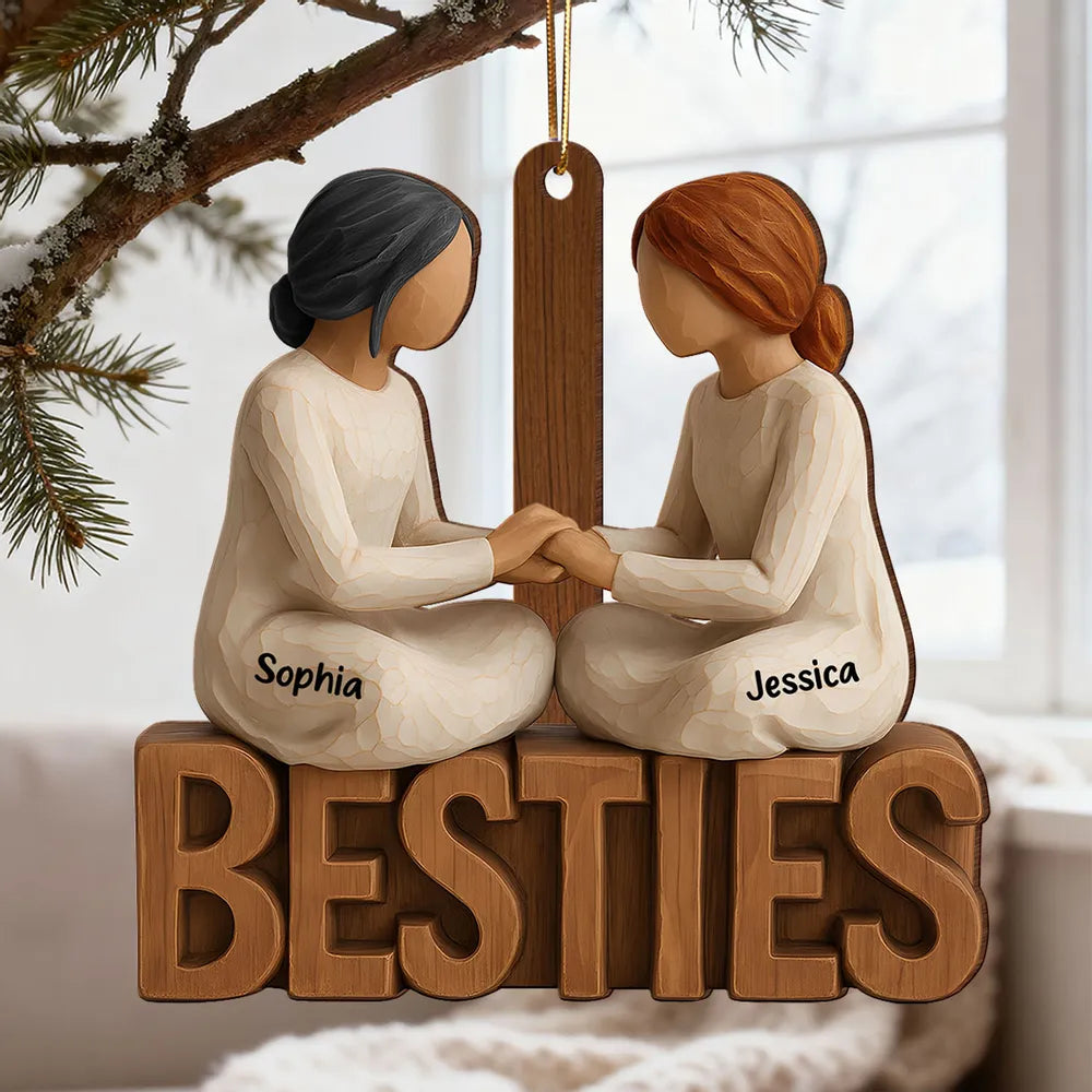 Personalized Best Friends Ornament - Custom Names Figurine for Friendship Gift Ornament MagicInPrints