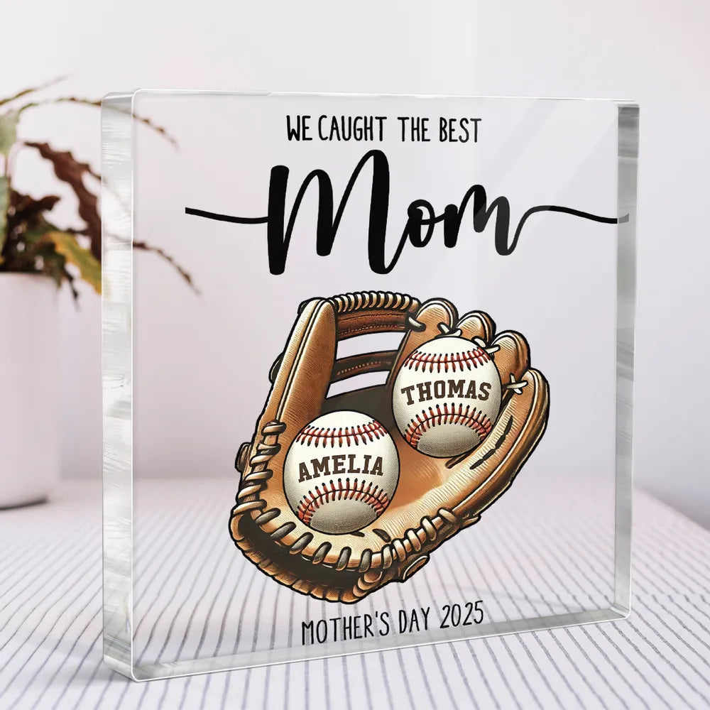 Personalized Baseball Mom Acrylic Block Gift - Mother's Day 2025 Plaque MagicInPrints