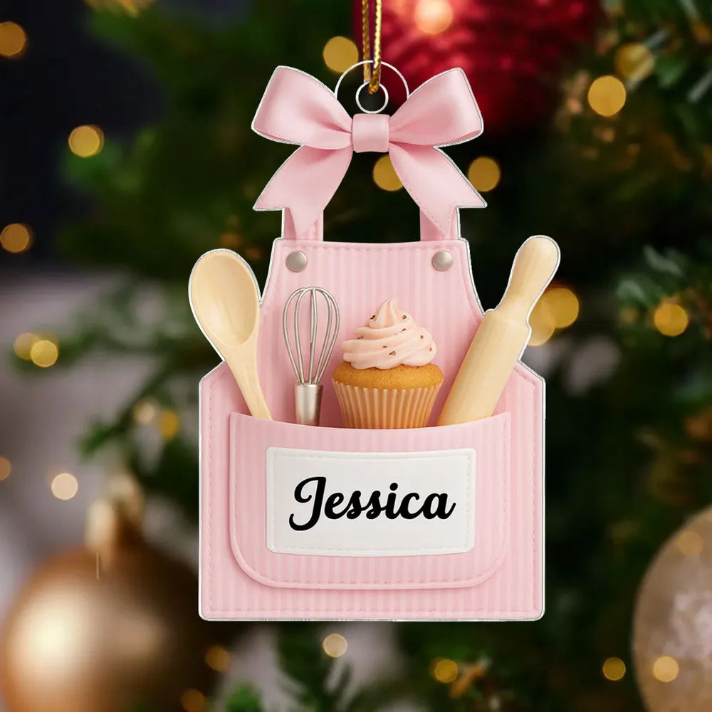 Personalized Baker's Apron Christmas Ornament for Chefs - Holiday Gift Ornament MagicInPrints